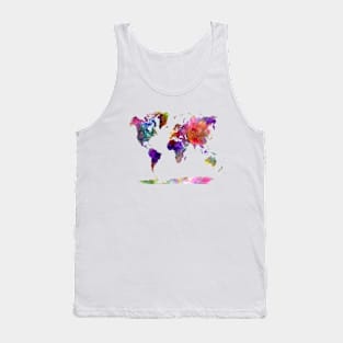 World Map in Watercolor 02 Tank Top